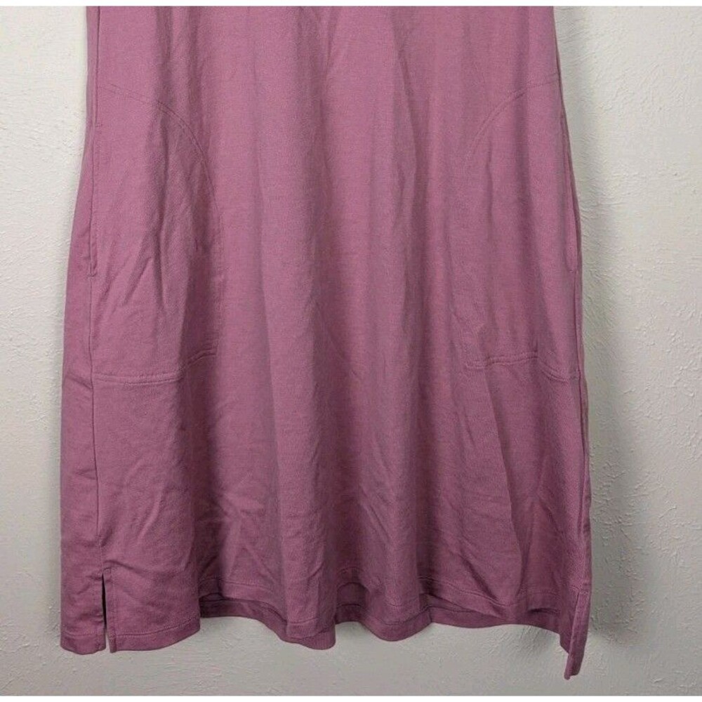 Woolx Georgie T-Shirt Dress Womens Medium Pink Merino Wool Short Sleeve Pockets - Picture 6 of 7